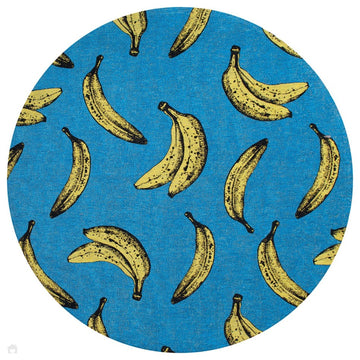 Louis De Poortere Pop Banana 9394 California Blue Washable Polyester Flatweave Round Eco-Rug-Louis De Poortere-Rug Love - The Most Loved Rug Store